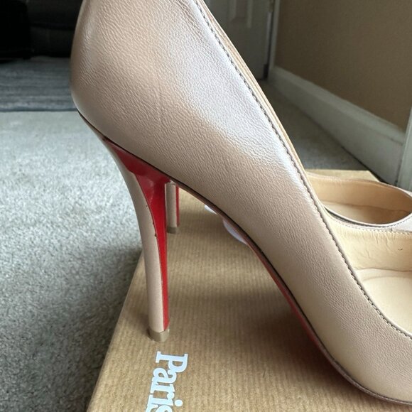 Christian Louboutin Apostrophy Pump 100 NAPPA Nude - Picture 7 of 16